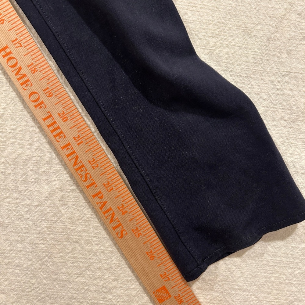 Calvin Klein Jeans Womens Size 8 Navy Blue Skinny Pants Faux Leather Trim - Picture 8 of 14